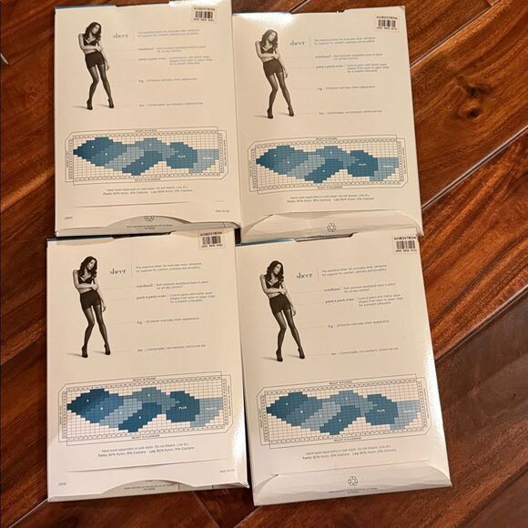 Nordstrom New In Package Sheer Control Top Reinforced Nylons Lot of 4 - Picture 4 of 8